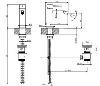 Смеситель для биде Gessi Flessa 54007.727 брашированная латунь